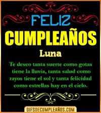 GIF Frases de Cumpleaños Luna
